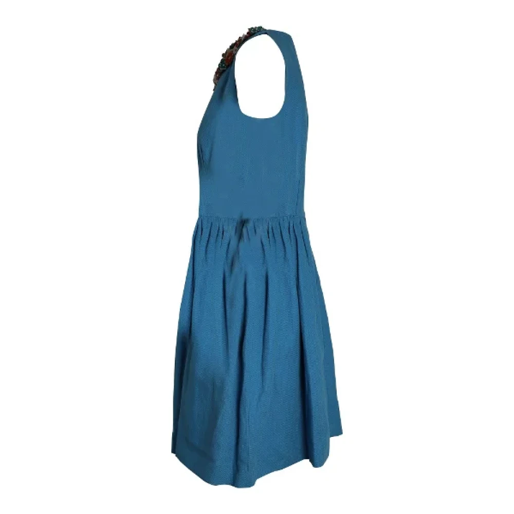 Valentino Vintage Pre-owned Cotton dresses Blue Dames