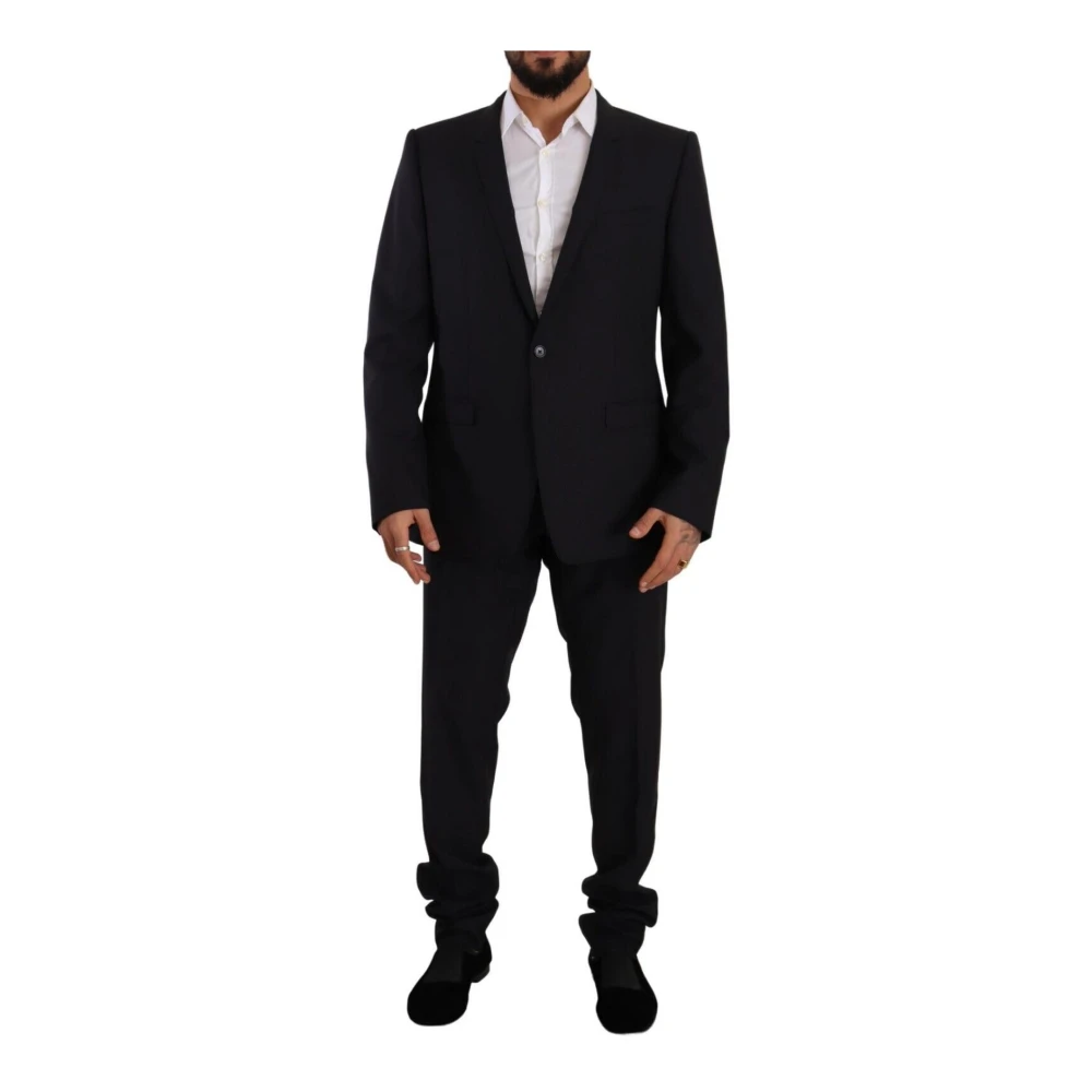 Dolce & Gabbana Men's Blue Gold Wool Single Breasted Suit - Single Breasted Suits - 3XL - Suits