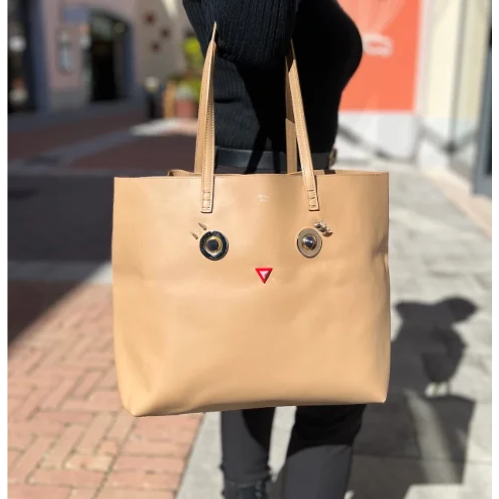 Fendi Vintage Pre-owned Leather fendi-bags Beige Dames