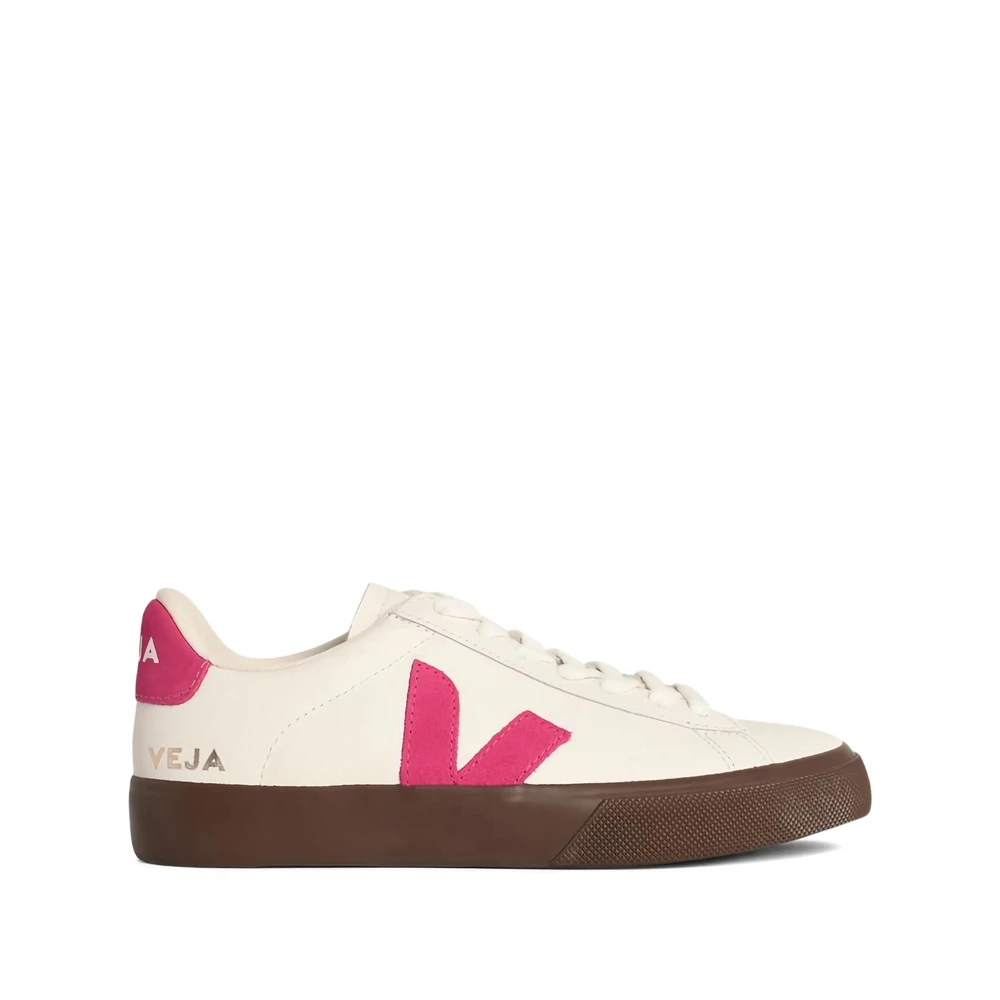 Veja Witte Logo Sneakers Vetersluiting Dames Schoenen Beige