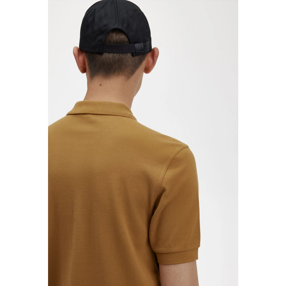 Fred Perry Slim Fit Effen Polo in Donker Karamel Marineblauw Brown Heren