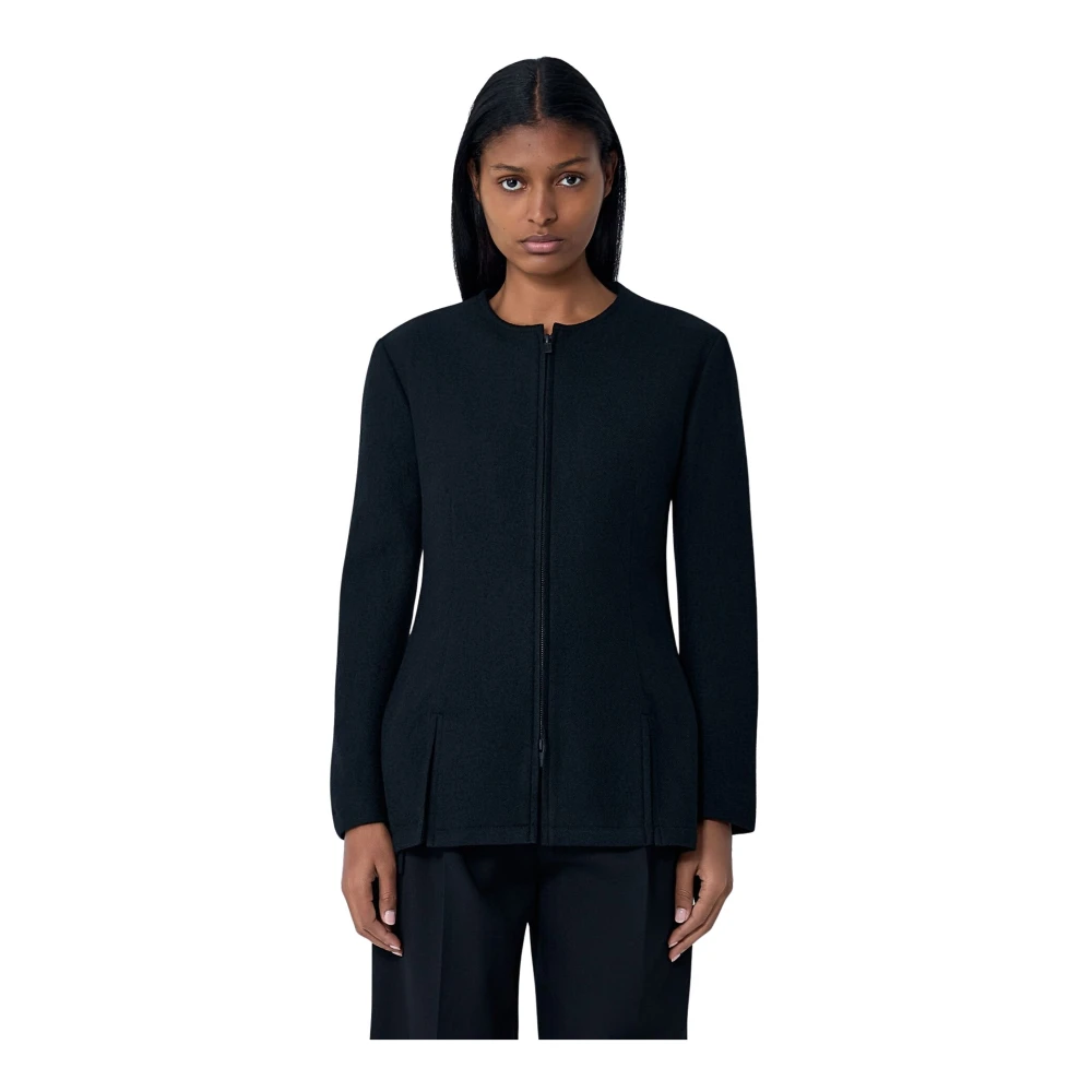 Yohji Yamamoto Women's Black Wool Slim Jacket - Light Jackets - S - Jackets