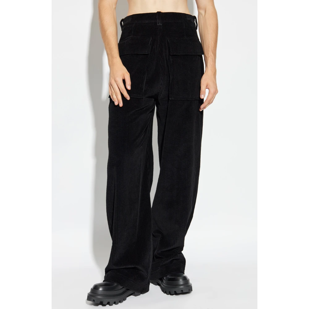 Jil Sander Ribfluwelen broek Black Heren