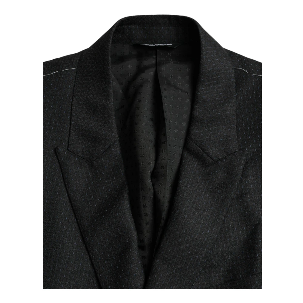 Dolce & Gabbana Slim Fit Wollen Jas Blazer Black Heren