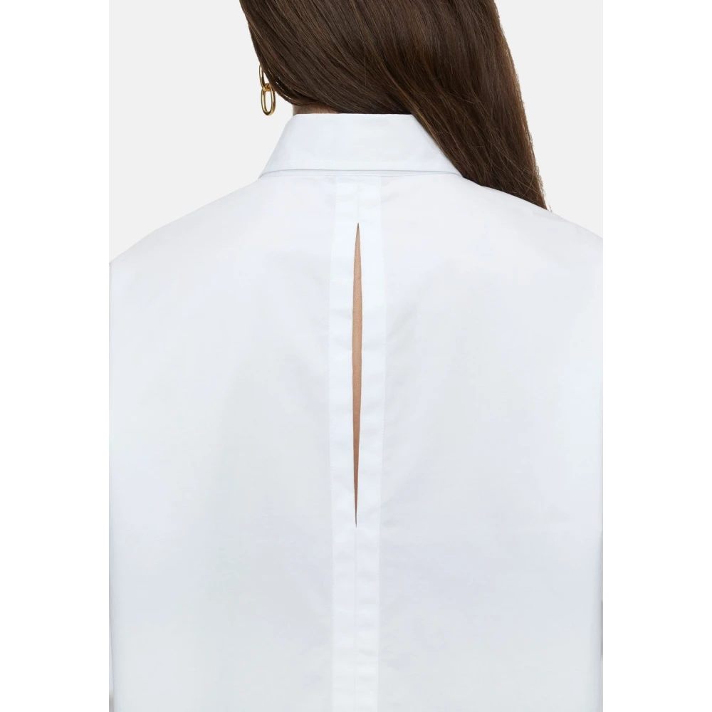 closed Lange mouwen shirt met achteropening detail White Dames
