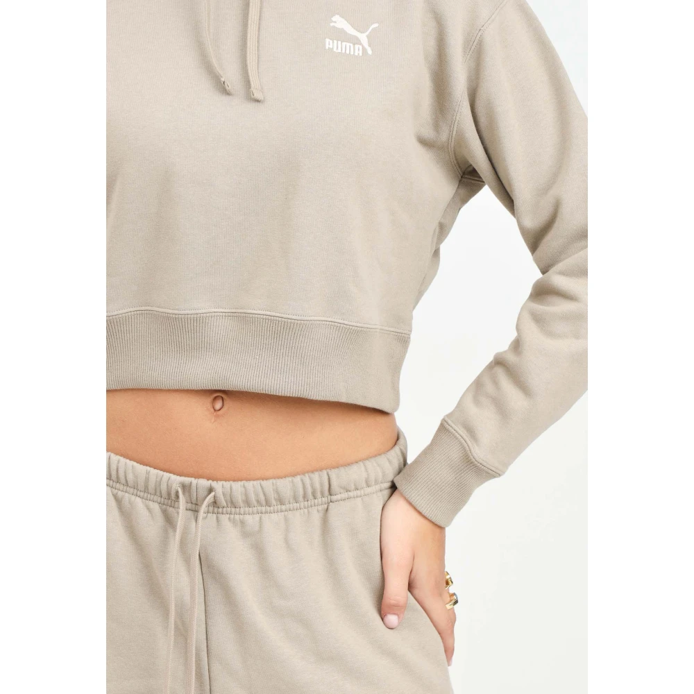 Puma Klassieke Beige Hoodie Sweater Gray Dames