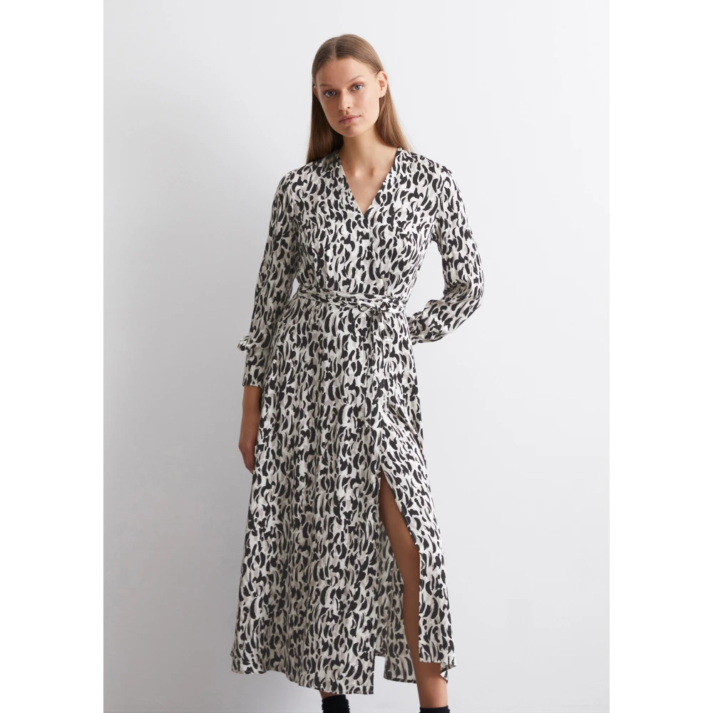 Marc O'Polo Lange wikkeljurk gevormd Multicolor Dames
