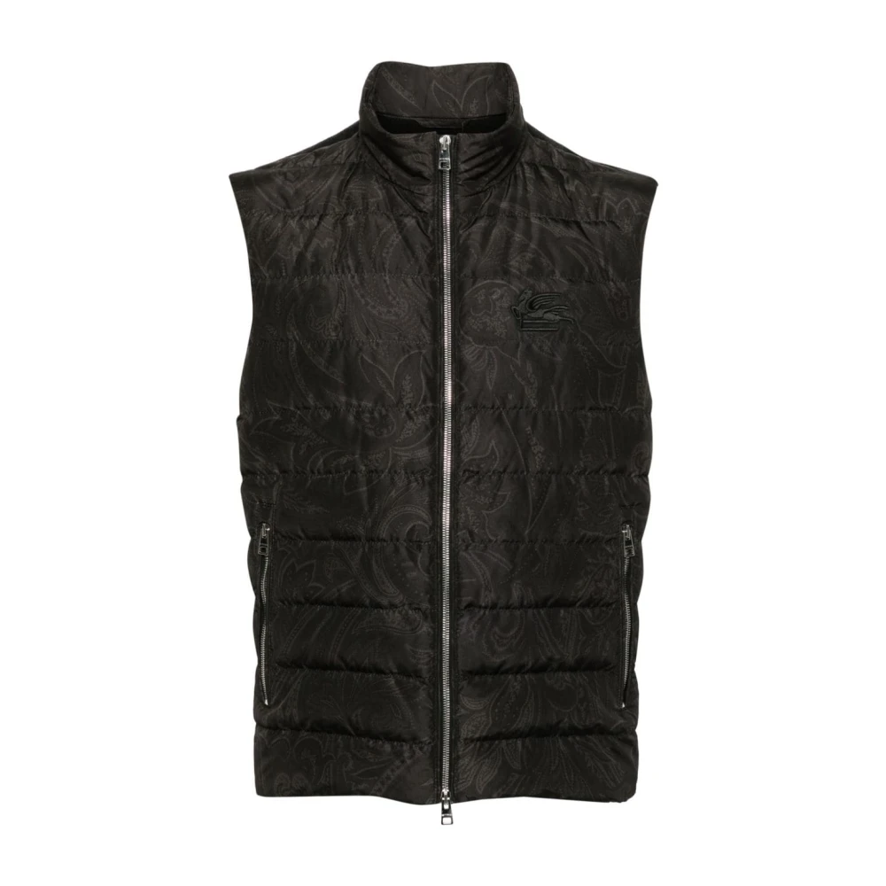 ETRO Pegasus Geborduurd Gewatteerd Vest Black Heren