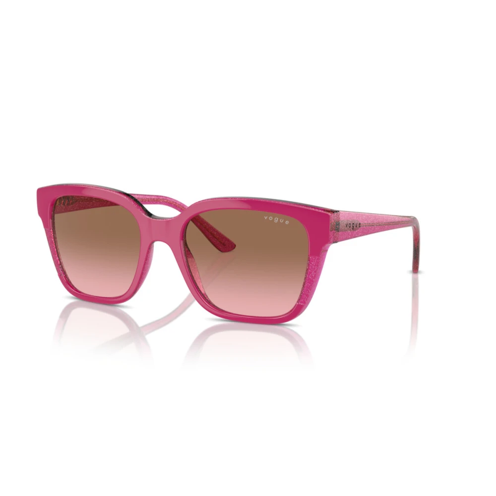 Vogue Women's Pink Glitter Brown Shaded Sunglasses - Sunglasses - 55 Mm - Accessories