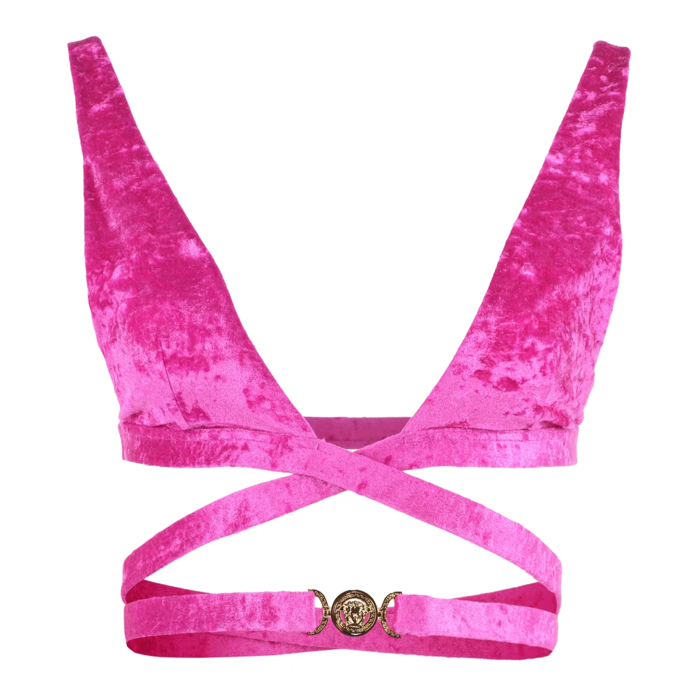 Versace Chenille Triangel Bikini Top Pink Dames