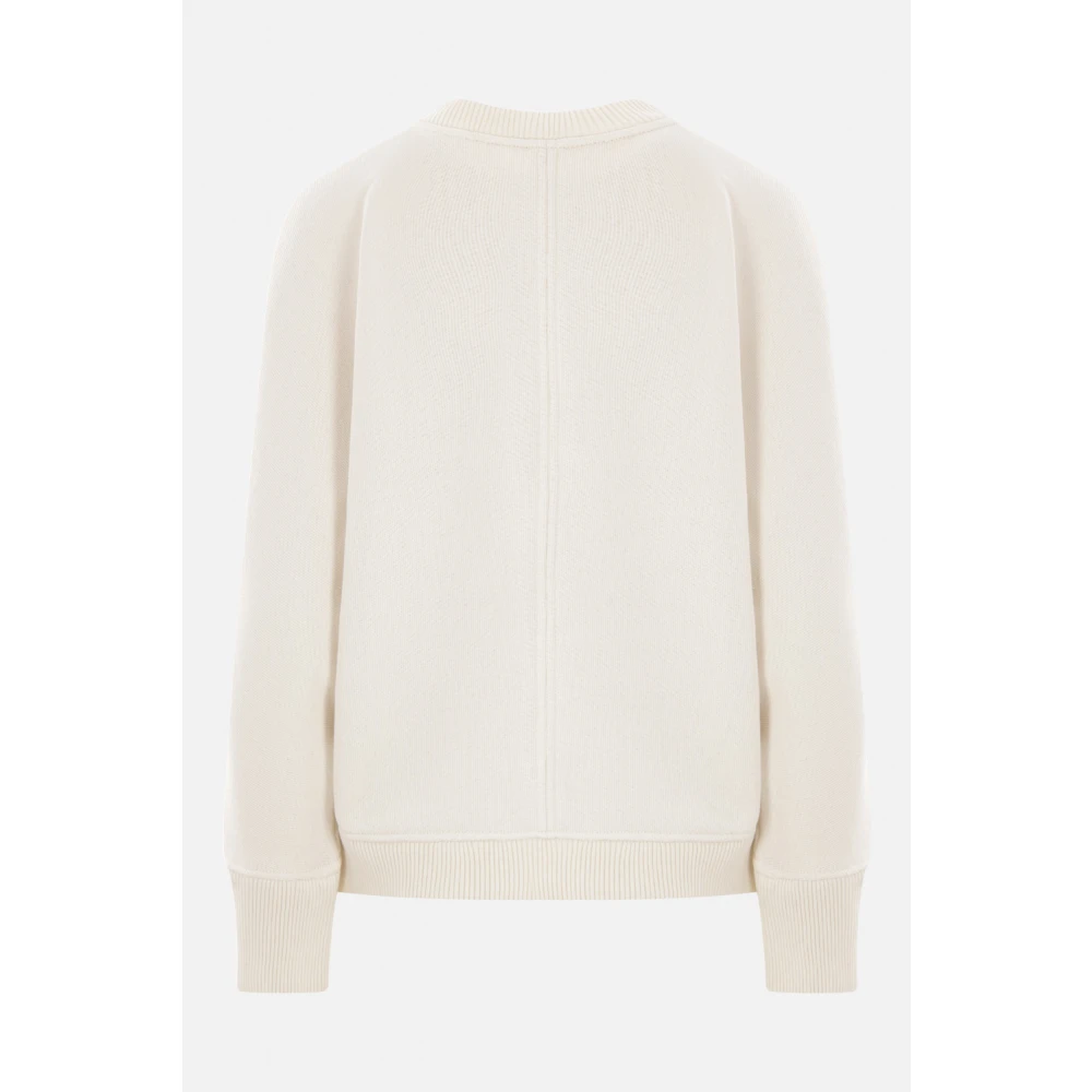 Max Mara Witte Sweater met Logo Borduurwerk White Dames