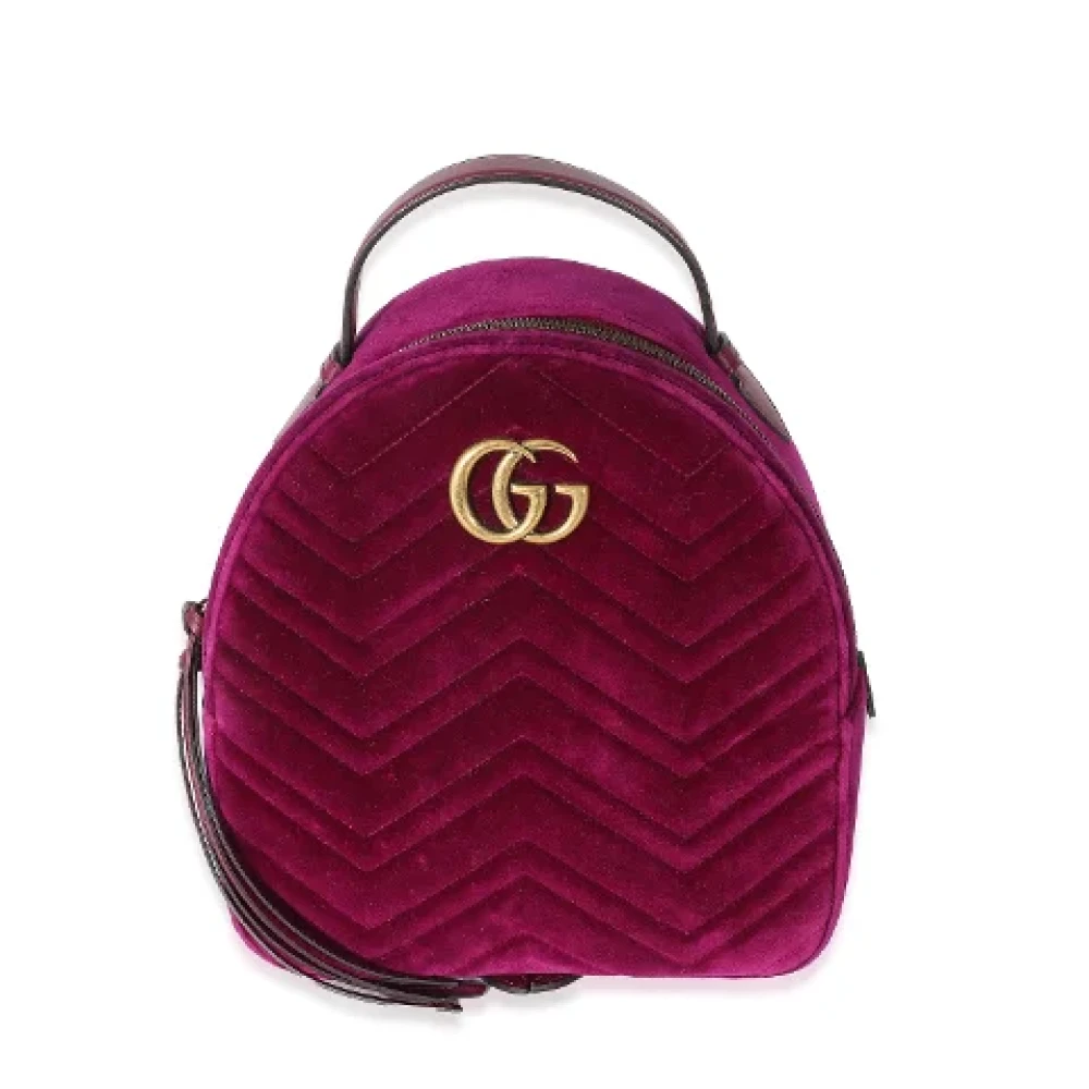 Gucci Vintage Pre-owned Fabric backpacks Purple Dames