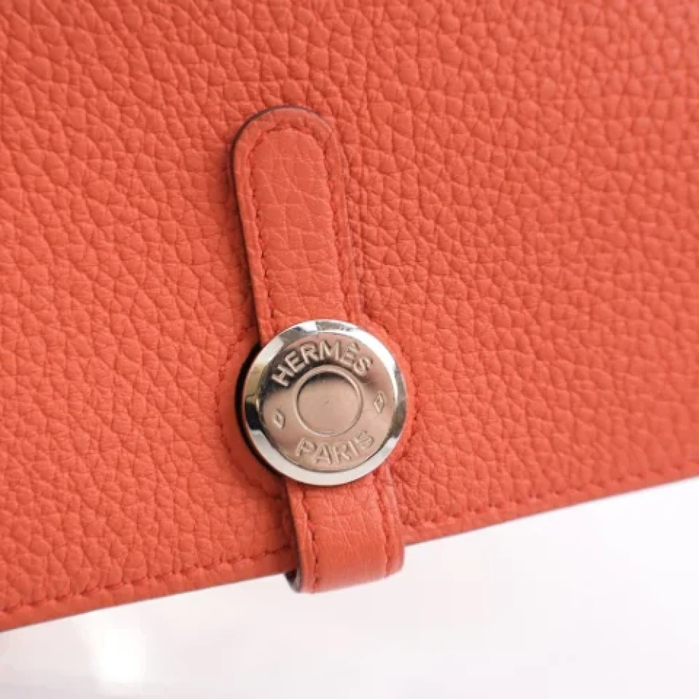 Hermès Vintage Pre-owned Leather wallets Orange Dames
