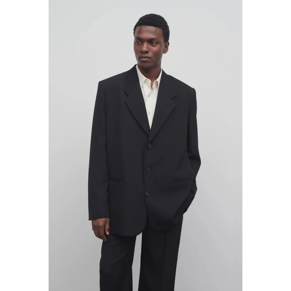 The Row Luxe Wollen Jas Black Heren