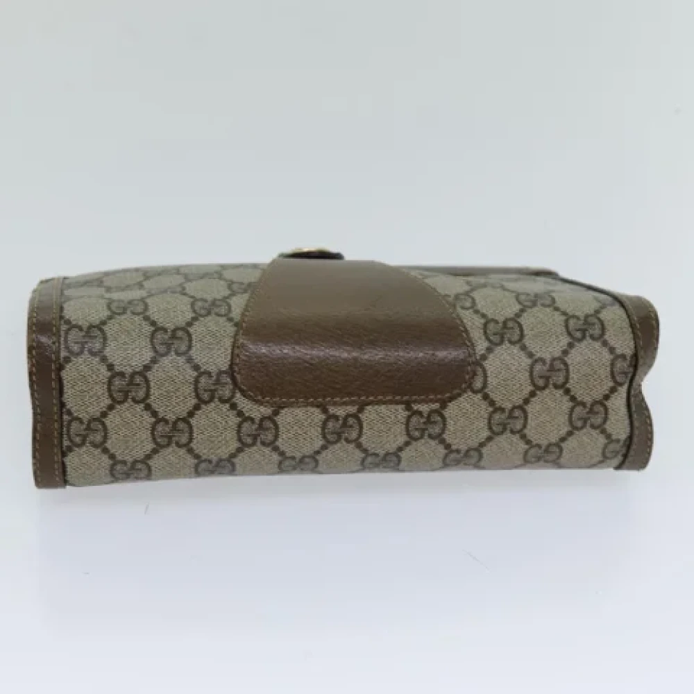 Gucci Vintage Pre-owned Leather clutches Beige Dames