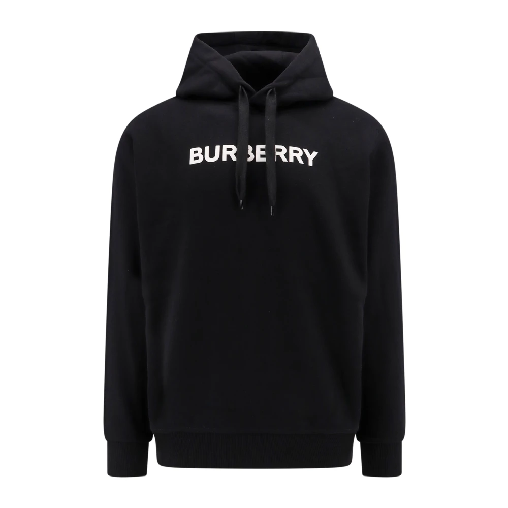 Burberry Katoenen sweatshirt met frontlogo Black Heren
