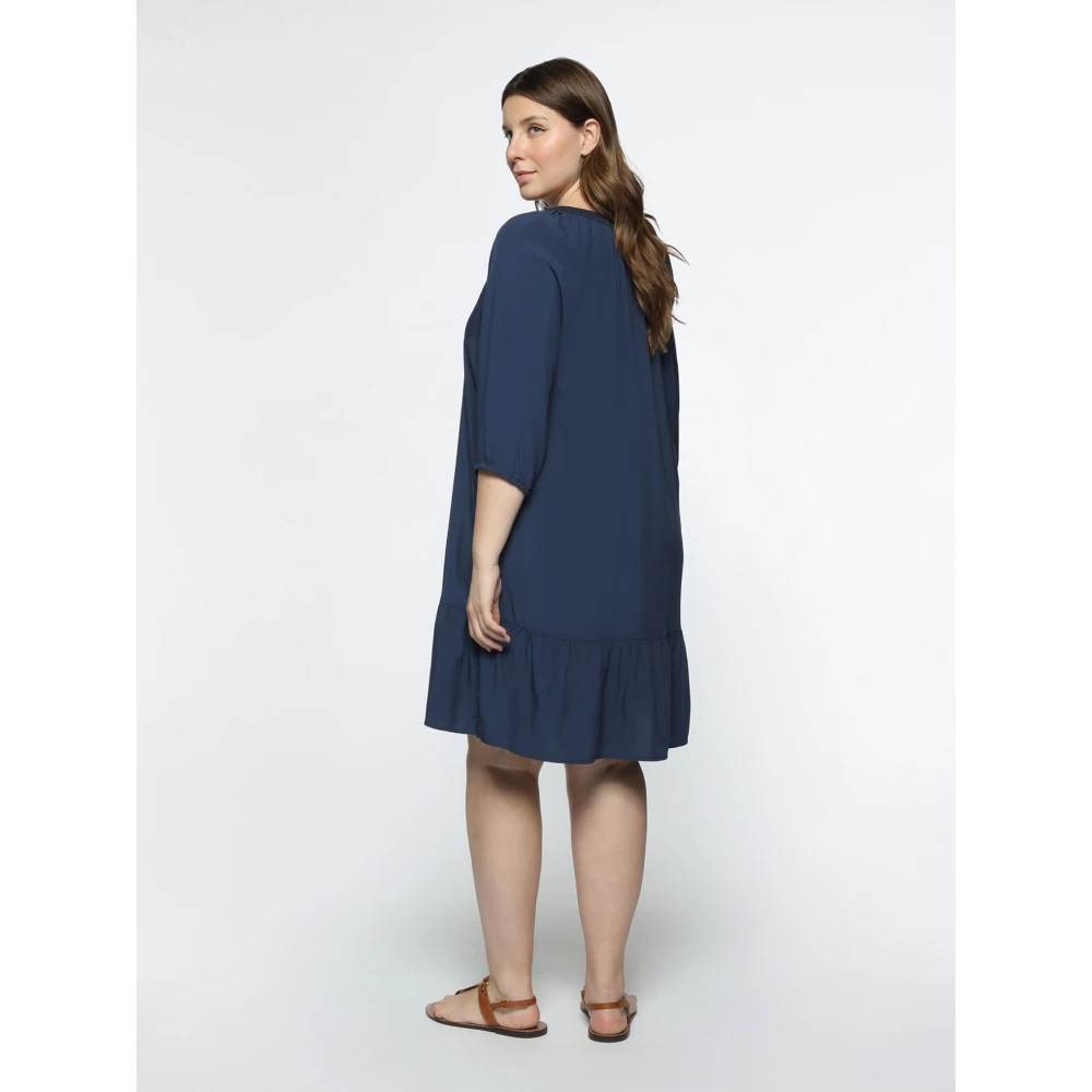 Fiorella Rubino Zomerjurk met Lurex-randen Blue Dames