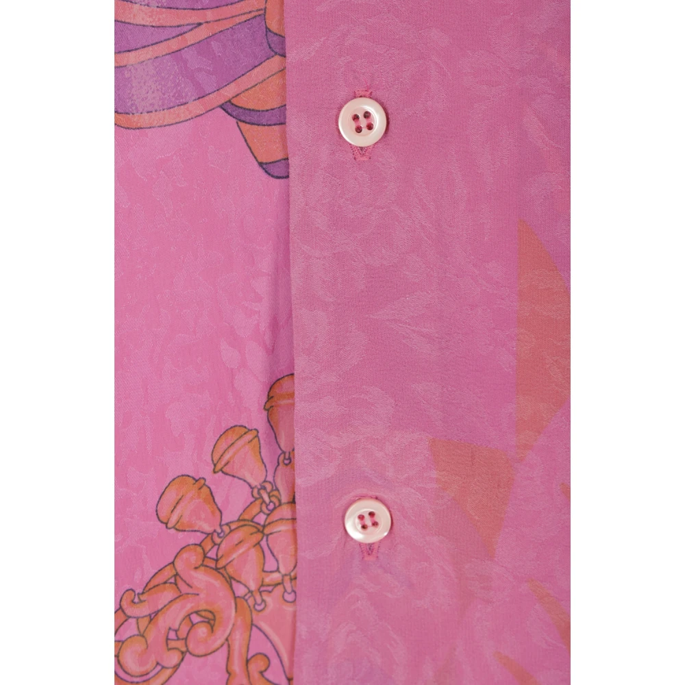 Magliano Zijden Jacquard Grafische Print Shirt Pink Heren