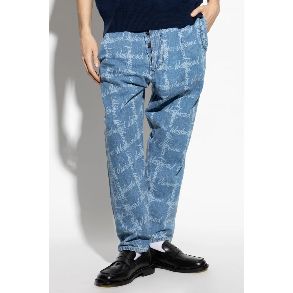 Vivienne Westwood Jeans met logo Blue Heren
