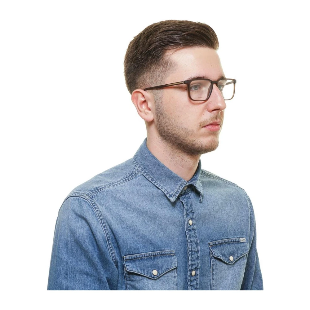 Porsche Design Bruine Vierkante Optische Monturen met Merkhoes Brown Heren