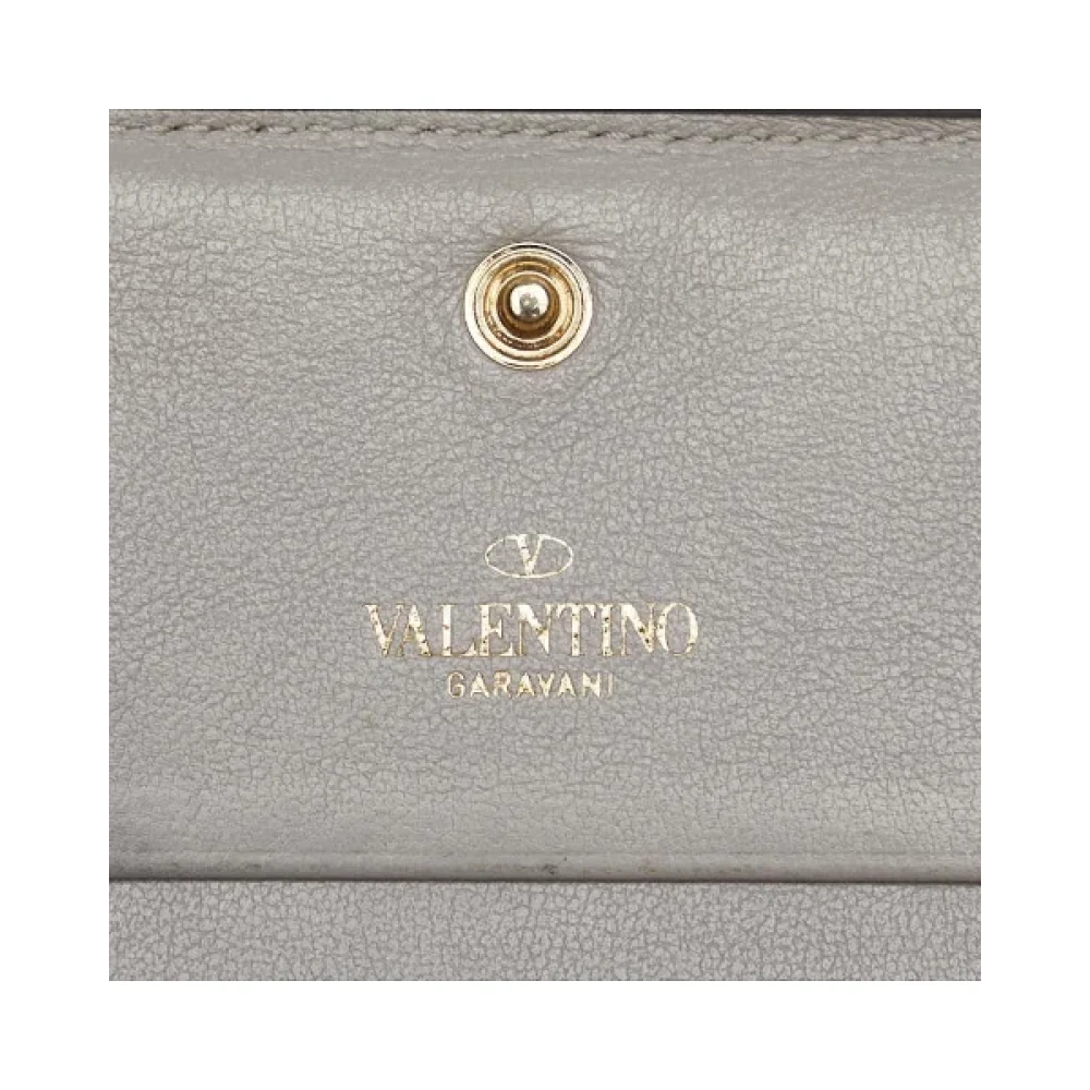 Valentino Vintage Pre-owned Leather wallets Gray Dames