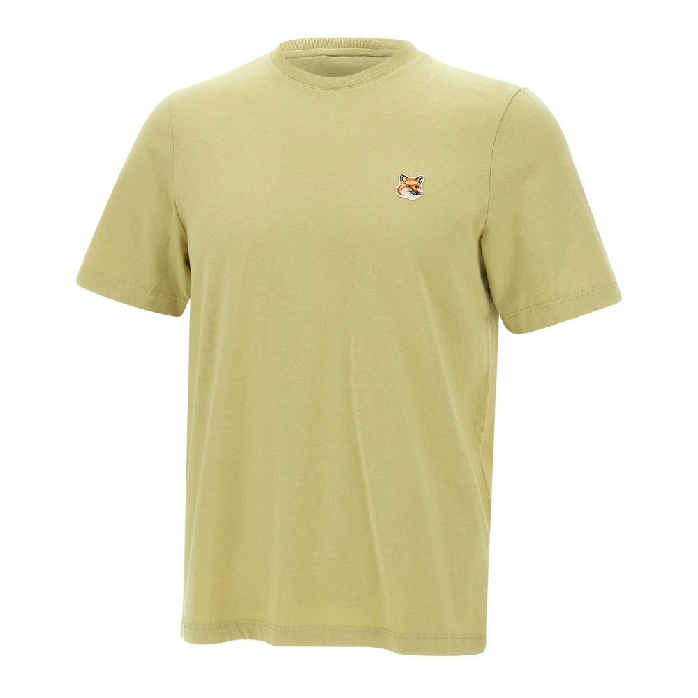Maison Kitsuné Groene Fox Logo Patch T-shirt Green Heren