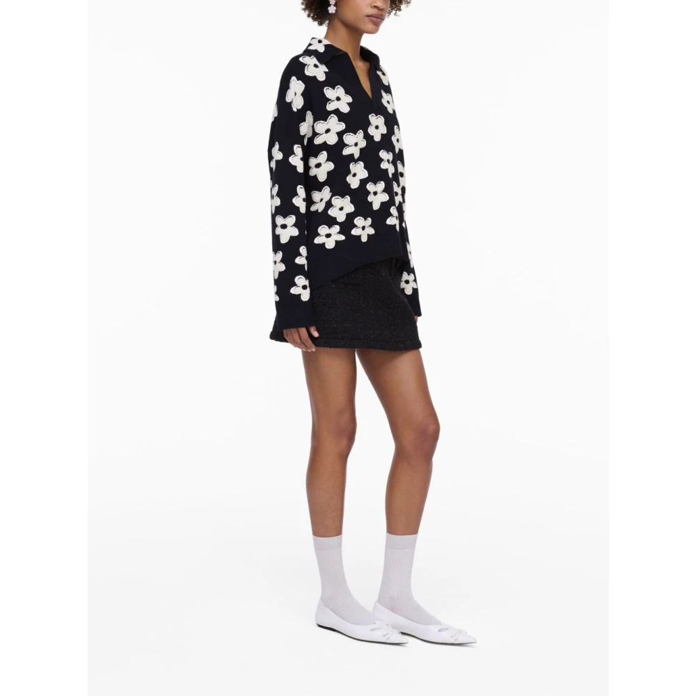 Marc Jacobs Daisy Jacquard Sweater Black Dames