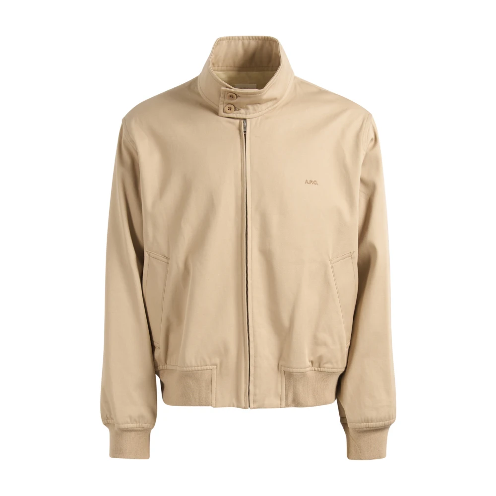A.p.c. Men's Beige Bomber Jackets, M, Bluson Zippe