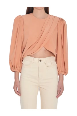 Draperad blus