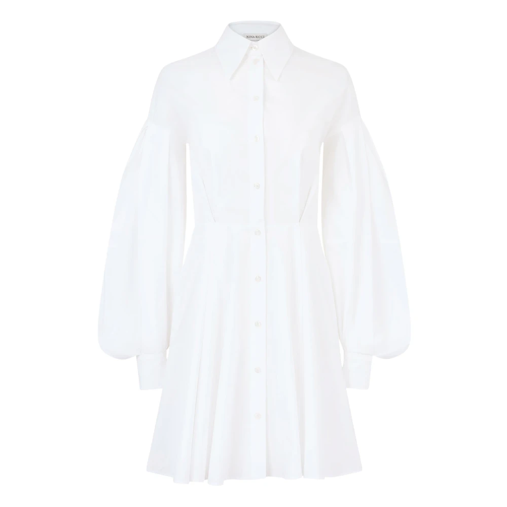 Nina Ricci Midi Jurk MET Cocoon White Dames