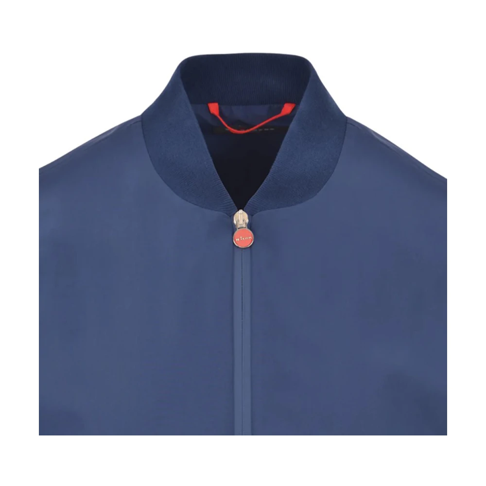 Kiton Blauwe Technische Bomberjack Blue Heren