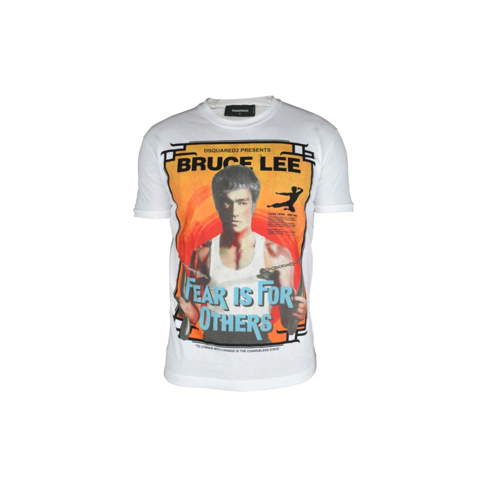 Dsquared2 Bruce Lee Illustratie Wit T-Shirt White Heren
