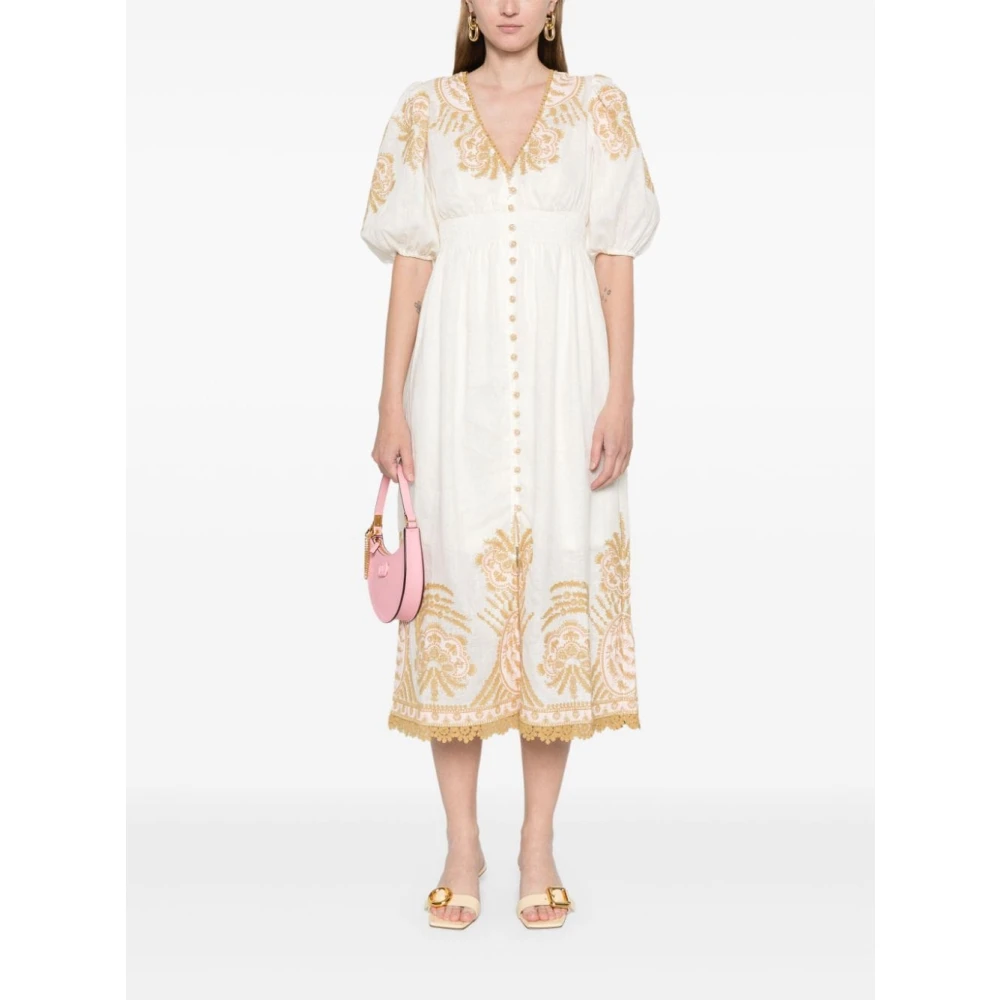 Zimmermann Beige Waverly Jurk Beige Dames