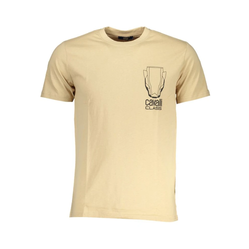 Cavalli Class Short Sleeved T-Shirt - Male - T-Shirts - Beige - L - Tops