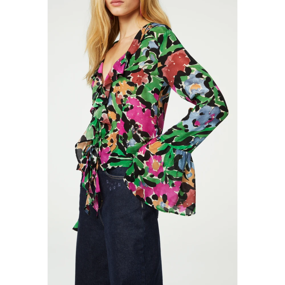 Fabienne Chapot Bloemenprint V-hals Blouse Multicolor Dames