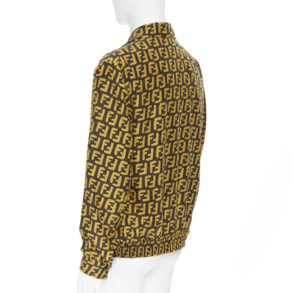 Fendi Vintage Pre-owned Silk outerwear Yellow Dames