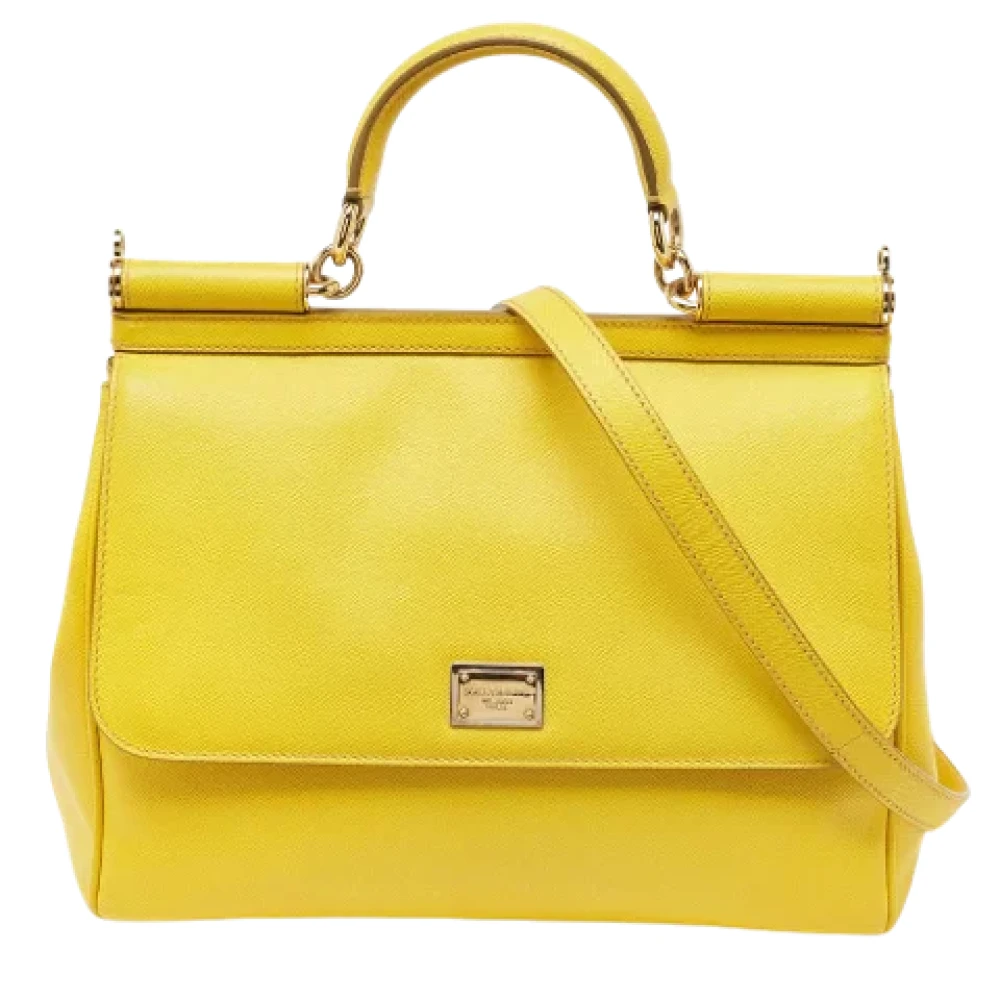 Dolce & Gabbana Pre-owned Leather handbags Yellow Dames