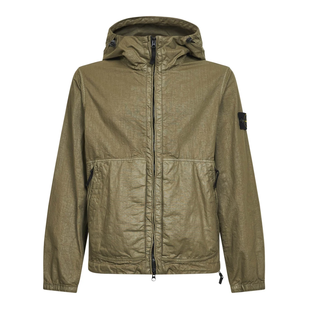 Stone Island Green Light Jackets, Male, M, -Look Panama-Tc Nylon Jacket