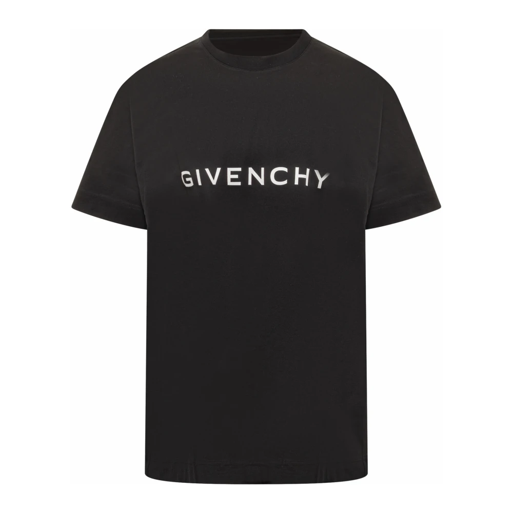 Givenchy Logo Print Oversized T-shirt Black Heren
