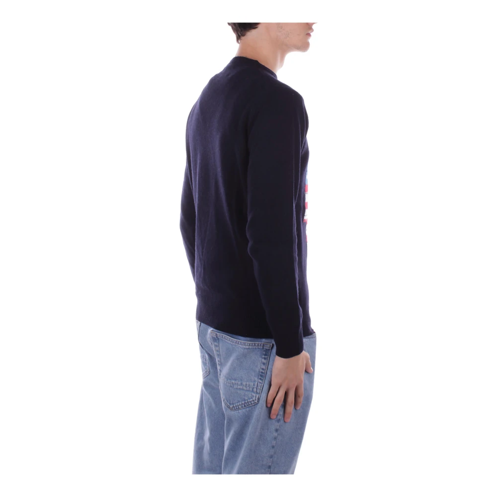 Saint Barth Logo Front Sweaters Blue Heren