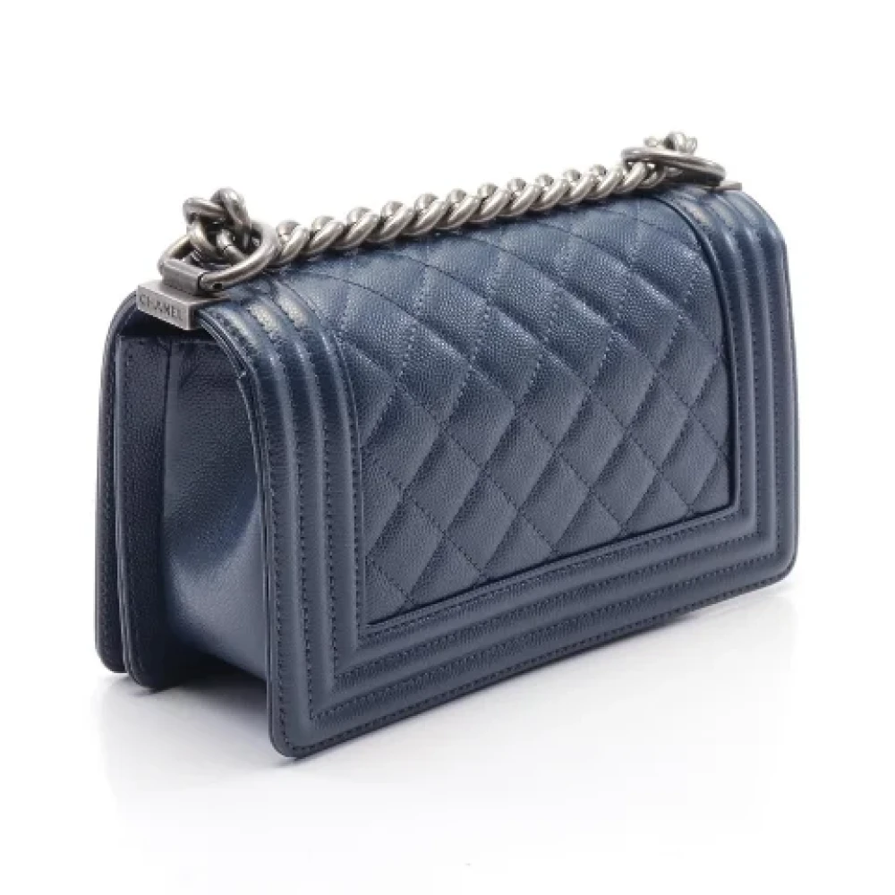 Chanel Vintage Pre-owned Leather crossbody-bags Blue Dames