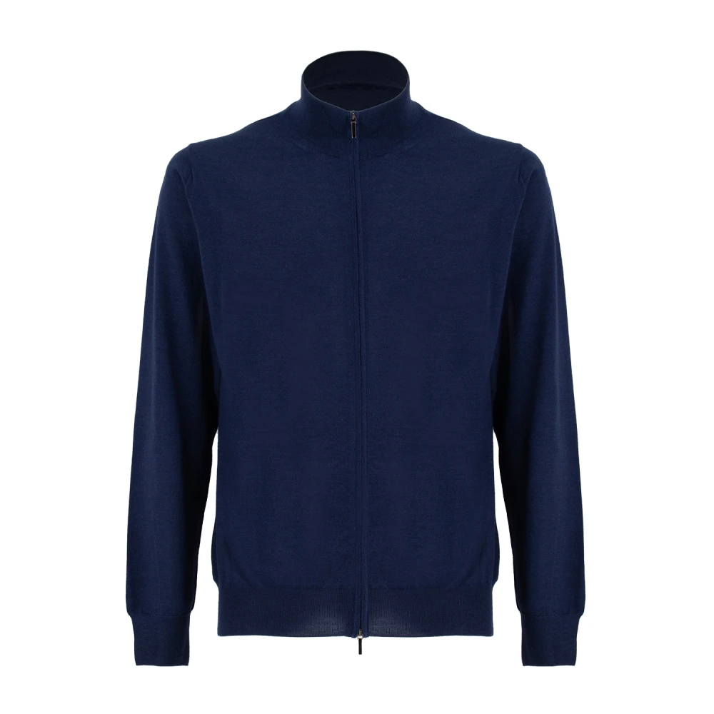 Mauro Ottaviani Zip Sweater Blue Heren