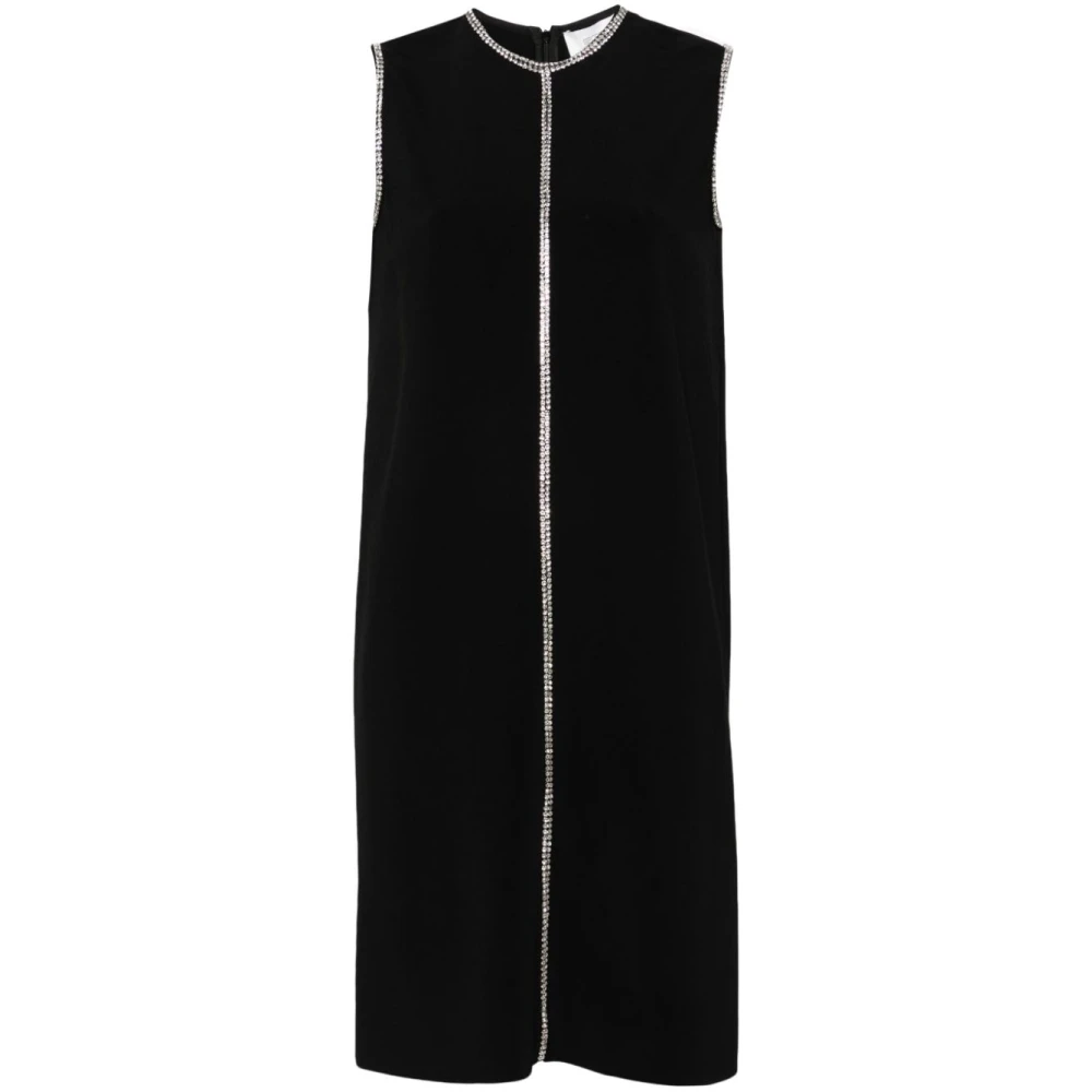 SPORTMAX Zwarte Ronde Hals Mouwloze Jurk Black Dames