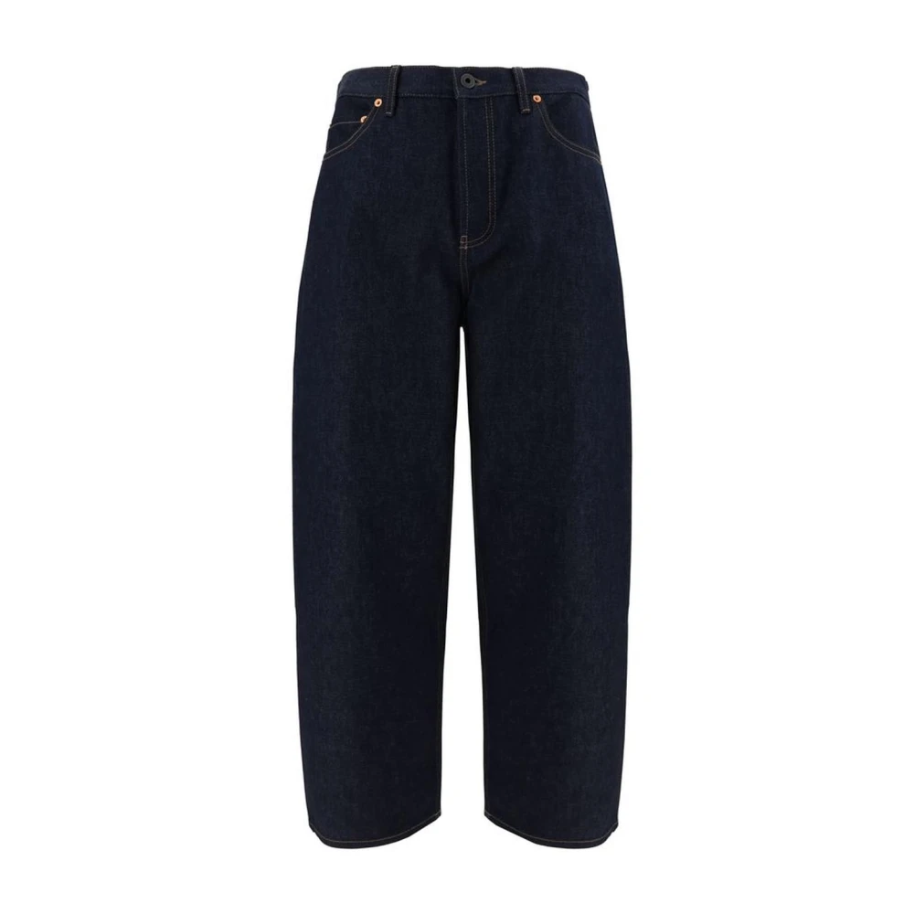 Valentino Klassieke katoenen jeans met leren patch Blue Heren