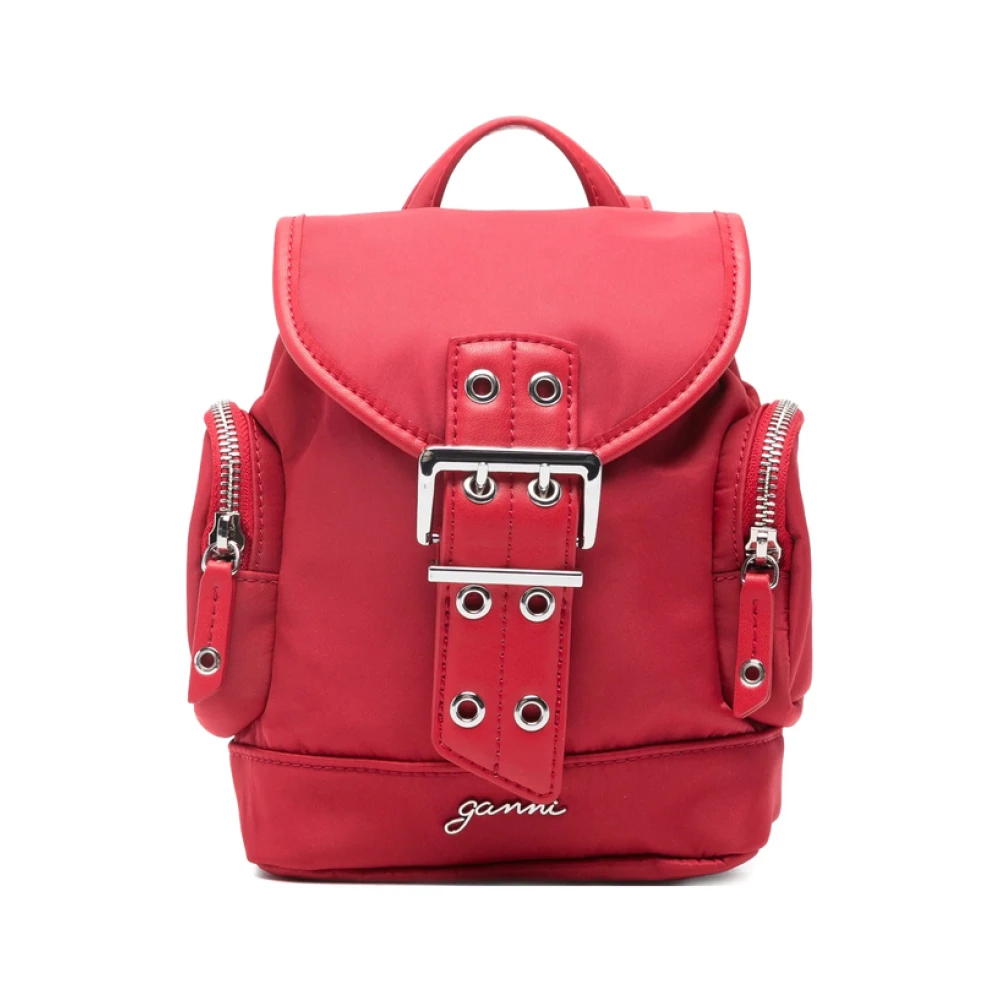 Ganni Women's Red Backpacks, One Size, Top Handle Backpack