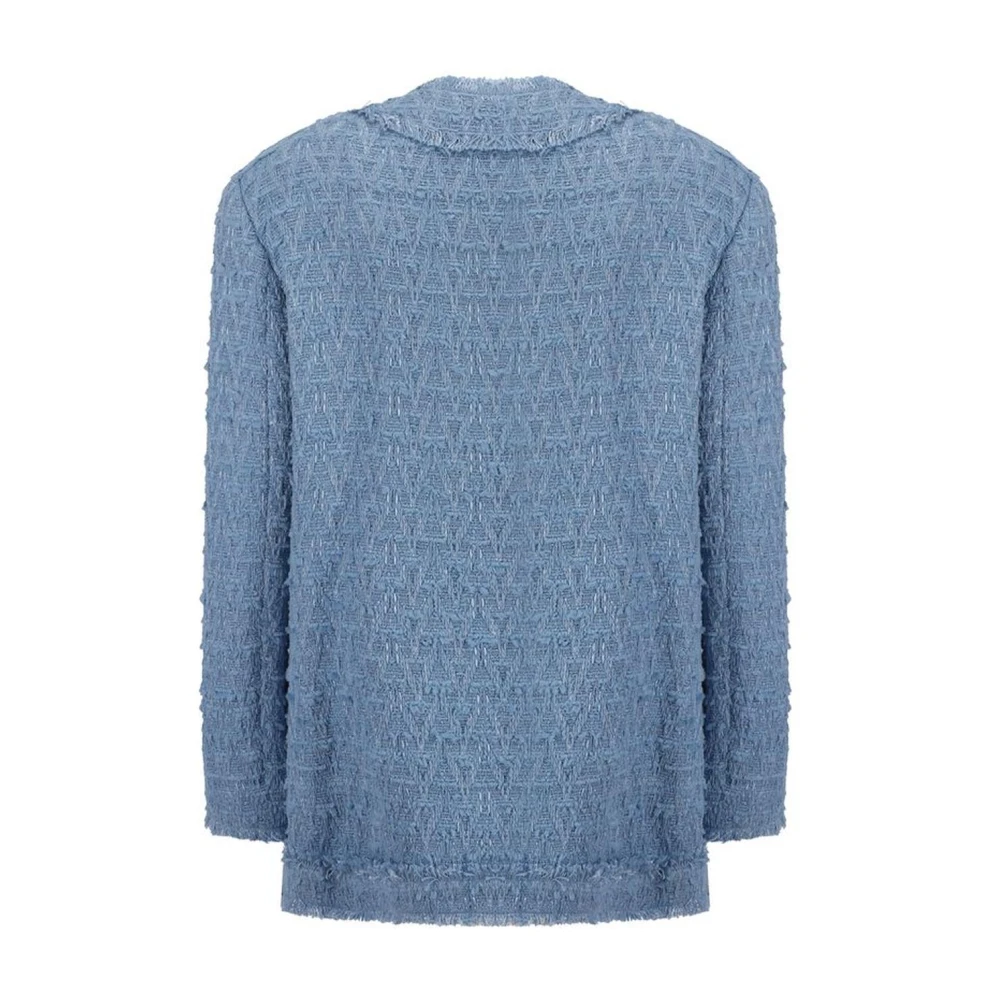 Dolce & Gabbana Katoenen jas met rafelige zoom Blue Dames