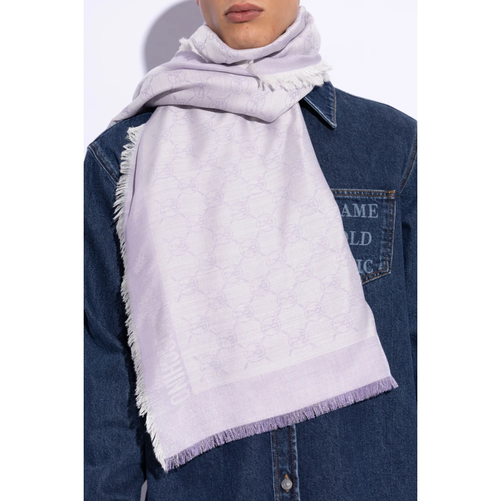 Moschino Sjaal met lurex draad Purple Unisex