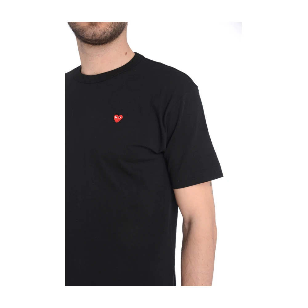 Comme des Garçons Play Zwart T-shirt met rood hart voor heren Black Heren