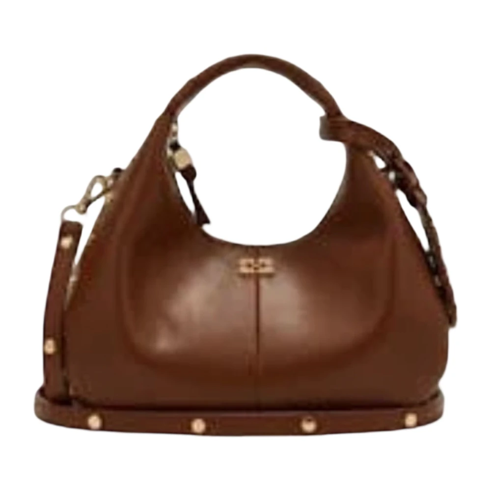 Ganni Hobo Mini Studs - Female - Mini Bags - Brown - One Size - Bags