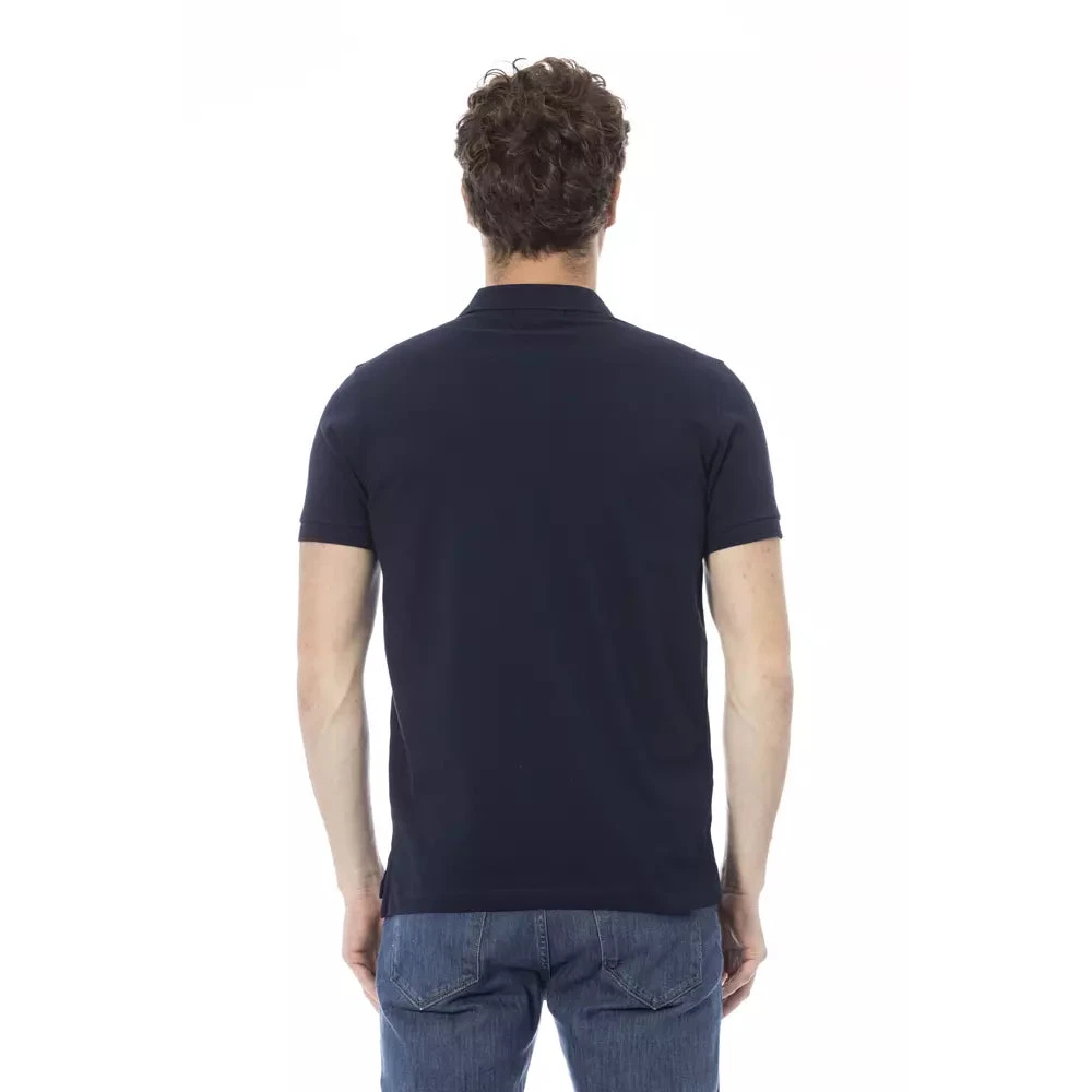Baldinini Trend Blue Cotton Polo Shirt Blue Heren